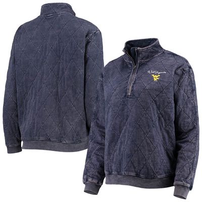 Women's Gameday Couture Navy West Virginia Mountaineers Unstoppable Chic Quilted Quarter-Zip Jacket