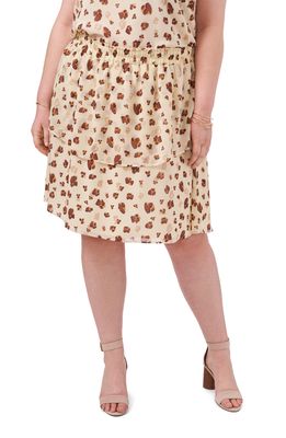 1.STATE Double Layer Skirt in Floating Leopard