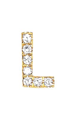EF Collection Diamond Initial Stud Earring in 14K Yellow Gold/L