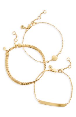 Madewell 3-Pack Chain Bracelet Set in Vintage Gold