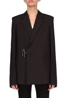 Givenchy Padlock Oversize Wool Blazer in Black