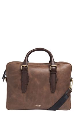 Ted Baker London Distressed Leather Crossbody Travel Bag in Brown