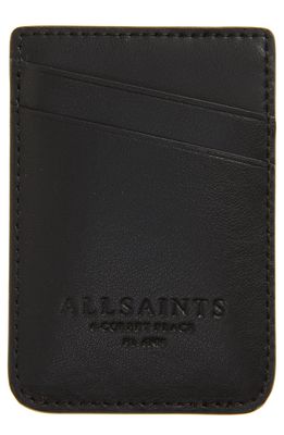 AllSaints Callie Leather Card Case in Black