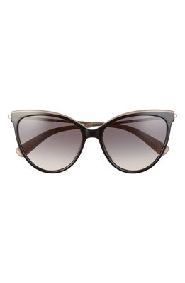 Longchamp 55mm Gradient Cat Eye Sunglasses in Black/Petrol Sand Gradient