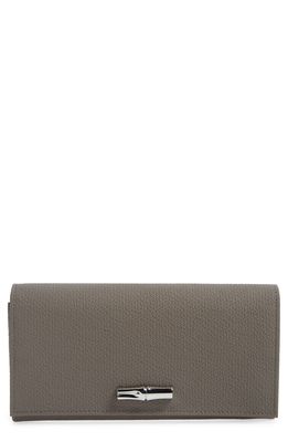 Longchamp Roseau Leather Continental Wallet in Turtle Dove