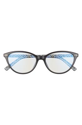 kate spade new york roanne 54mm blue light blocking reading glasses in Black/Clear