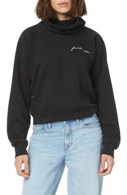 Favorite Daughter The Masked Turtleneck Cotton Blend Sweatshirt in Black