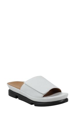 L'Amour des Pieds Slide Sandal in White Lamba Leather