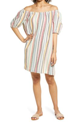 beachlunchlounge Ceyda Off the Shoulder Shift Dress in Vibrant