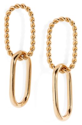 Knotty Twisted Link Drop Earrings in Gold