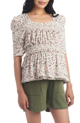 Everly Grey Tracey Maternity/Nursing Top in Ivory Floral