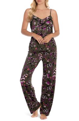 Midnight Bakery Cami Print Pajamas in Floral/olive
