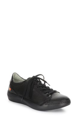 Softinos by Fly London Bauk Sneaker in Black Smooth Leather