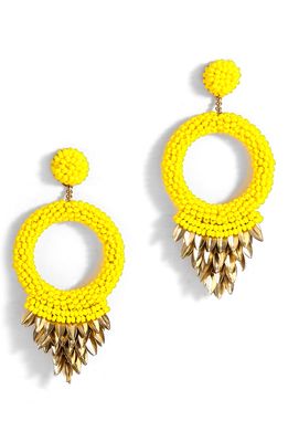 Deepa Gurnani Franka Beaded Fringe Drop Earrings in Yellow