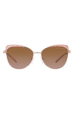 Michael Kors 56mm Gradient Cat Eye Sunglasses in Rose Gold/brown Pink Gradient
