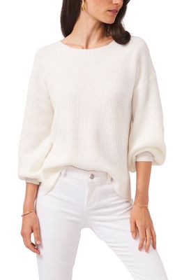 1.STATE Cross Back Bubble Sleeve Sweater in Antique White