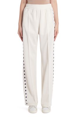 Golden Goose Dorotea Star Collection Logo Track Pants in Papyrus/Black