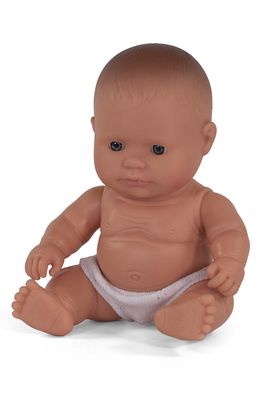 Miniland Caucasian Boy Newborn Baby Doll in Newborn Boy