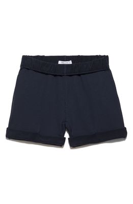 FRAME Rolled Cuff Cotton Shorts in Navy