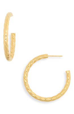 Argento Vivo Sterling Silver Argento Vivo Small Thing Rope Hoop Earrings in Gold