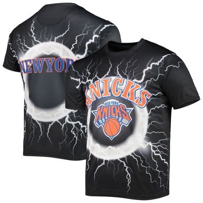 FISLL Men's Black New York Knicks Tornado Bolt T-Shirt