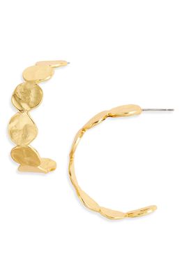 Karine Sultan Mini Flat Disc Hoop Earrings in Gold