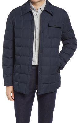 Cole Haan Box Quilted Shirt Jacket in Navy