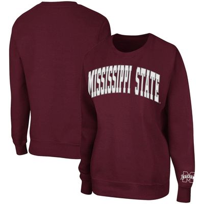 Women's Colosseum Maroon Mississippi State Bulldogs Campanile Pullover Sweatshirt