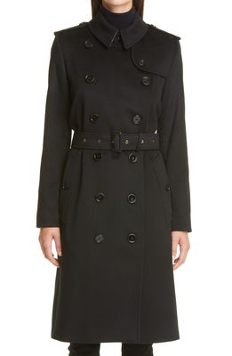 Burberry Kensington Cashmere Trench Coat in Black