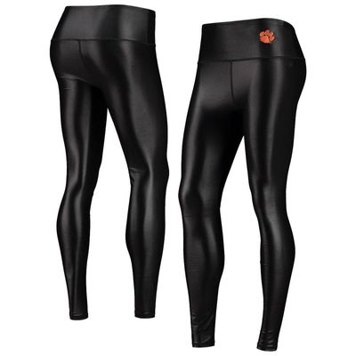 Women's ZooZatz Black Clemson Tigers Shine Liquid Leggings