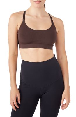 Modern Eternity Seamless Yoga Nursing Bralette in Chocolate