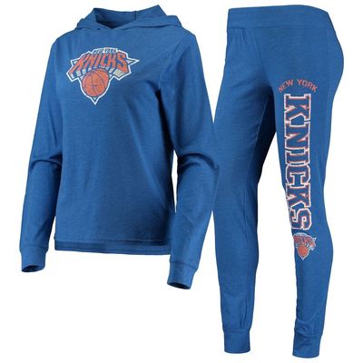 Women's Concepts Sport Blue New York Knicks Hoodie & Pants Sleep Set