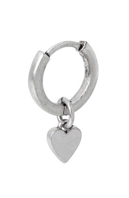 AllSaints Men's Heart Single Hoop Silver Silver Earring in Warm Silver