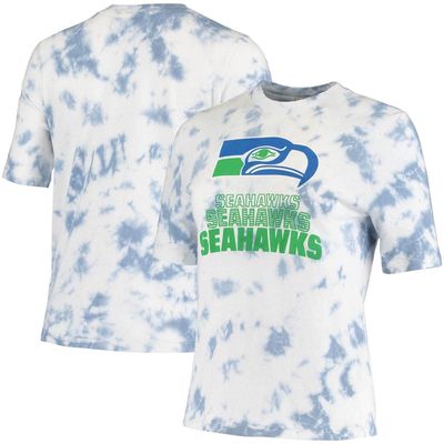 Women's Junk Food Royal Seattle Seahawks Team Spirit Tie-Dye T-Shirt