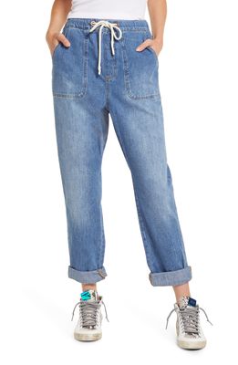 One Teaspoon Women's Shabbies High Waist Drawstring Straight Leg Jeans in Resort Blue