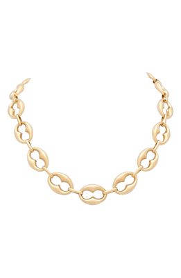 Stephanie Windsor Keyhole Puffy Marine Link Necklace in Yellow Gold