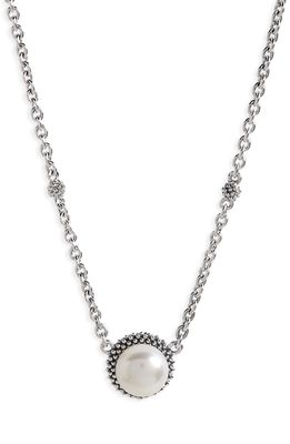 LAGOS 'Luna' Pearl Pendant Necklace in Silver/Pearl