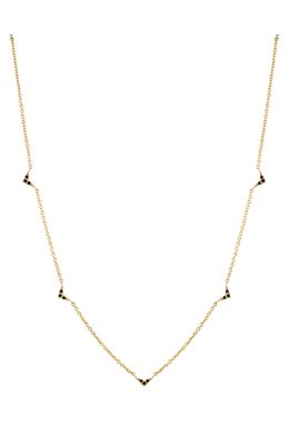 Lizzie Mandler Fine Jewelry Black Diamond V-Station Necklace in Yellow Gold/Black Diamond