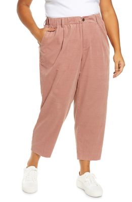 Madewell Drapey Cotton Corduroy Trousers in Faded Mauve
