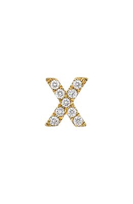 Bony Levy Icon Diamond Initial Single Stud Earring in 18K Yellow Gold - X