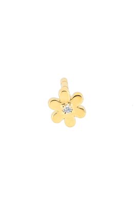 EF Collection Single Baby Daisy Diamond Stud Earring in Yellow Gold