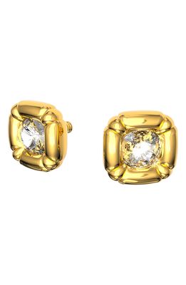 Swarovski Dulcis Pendant Stud Earrings in Gold/White