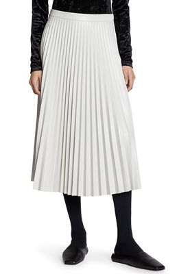 Proenza Schouler White Label Pleated Faux Leather Skirt in Off White
