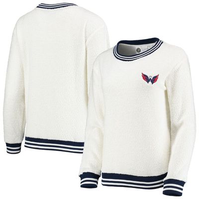 Women's Concepts Sport Cream/Navy Washington Capitals Granite Sherpa Pullover Sweatshirt