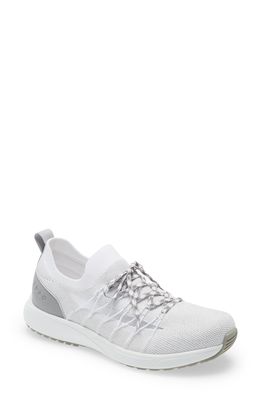 TRAQ by Alegria Synq 2 Knit Sneaker in Silver Leather