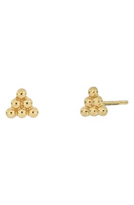Bony Levy 14K Gold Beaded Triangle Stud Earrings in Yellow Gold