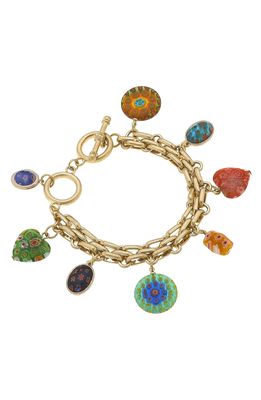 Canvas Jewelry Millefiori Charm Bracelet in Multi