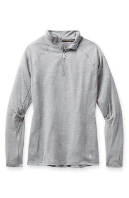 Smartwool Merino 150 Base Layer Half Zip Pullover in Light Gray Heather