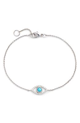 Anzie Evil Eye Turquoise Bracelet in Silver/Blue