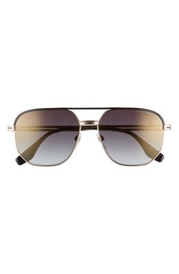 Marc Jacobs 58mm Gradient Aviator Sunglasses in Gold Black/Grey Gold Grad